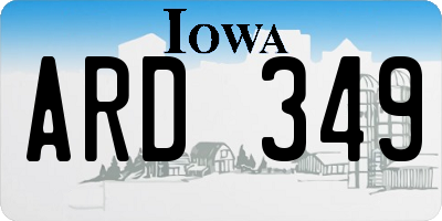 IA license plate ARD349