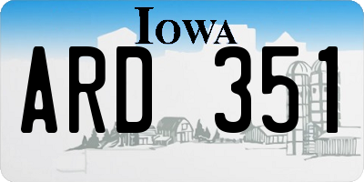 IA license plate ARD351