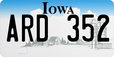 IA license plate ARD352