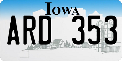 IA license plate ARD353