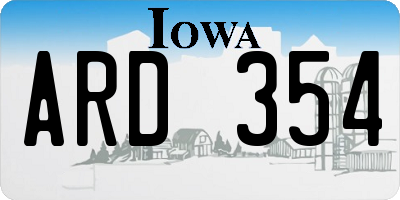 IA license plate ARD354