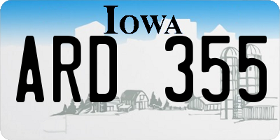 IA license plate ARD355