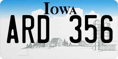 IA license plate ARD356