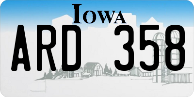 IA license plate ARD358