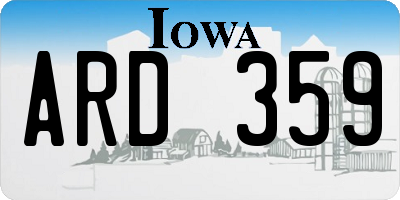 IA license plate ARD359