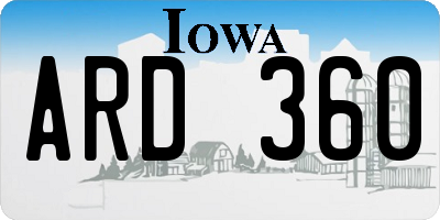 IA license plate ARD360