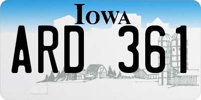 IA license plate ARD361