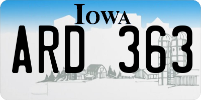 IA license plate ARD363