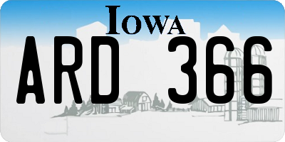 IA license plate ARD366