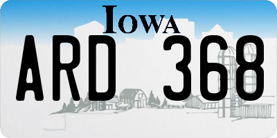 IA license plate ARD368