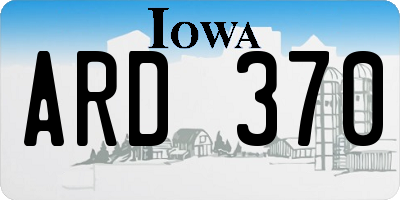 IA license plate ARD370