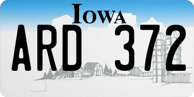 IA license plate ARD372