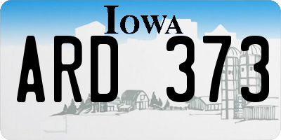 IA license plate ARD373