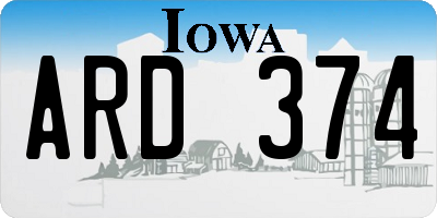 IA license plate ARD374