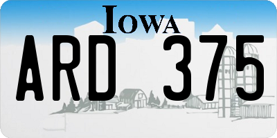 IA license plate ARD375