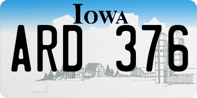 IA license plate ARD376