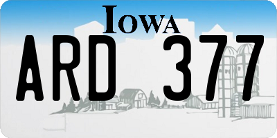 IA license plate ARD377