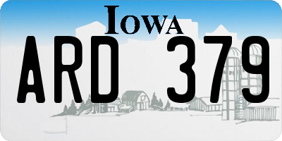 IA license plate ARD379