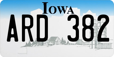 IA license plate ARD382