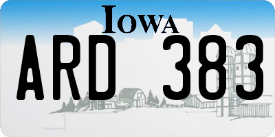 IA license plate ARD383