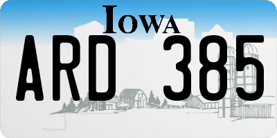 IA license plate ARD385