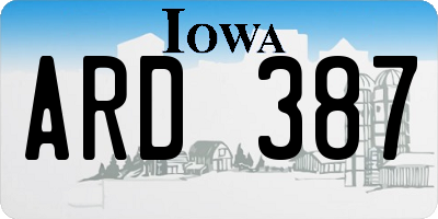 IA license plate ARD387