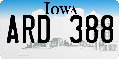 IA license plate ARD388