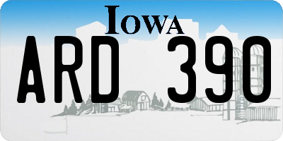 IA license plate ARD390