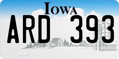IA license plate ARD393