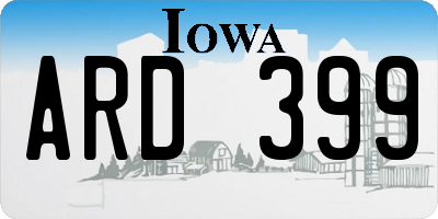 IA license plate ARD399