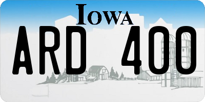 IA license plate ARD400