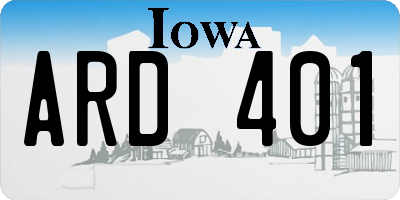 IA license plate ARD401