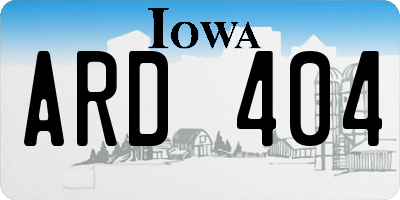 IA license plate ARD404