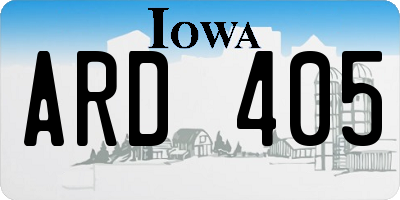 IA license plate ARD405