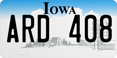 IA license plate ARD408