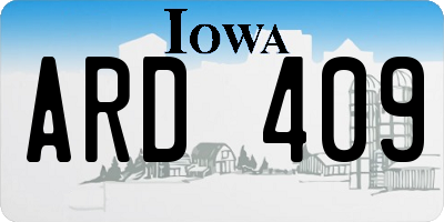 IA license plate ARD409