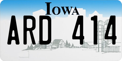 IA license plate ARD414
