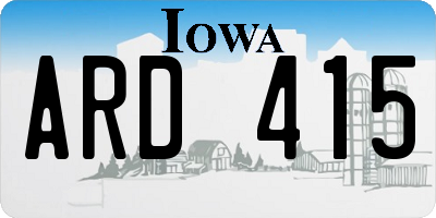 IA license plate ARD415