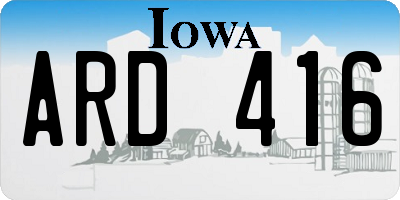 IA license plate ARD416
