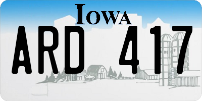 IA license plate ARD417