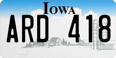 IA license plate ARD418