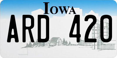 IA license plate ARD420
