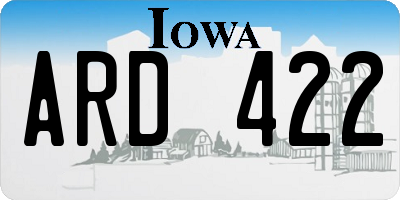 IA license plate ARD422