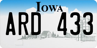 IA license plate ARD433