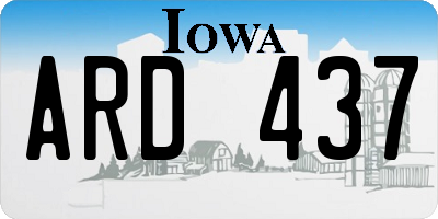 IA license plate ARD437