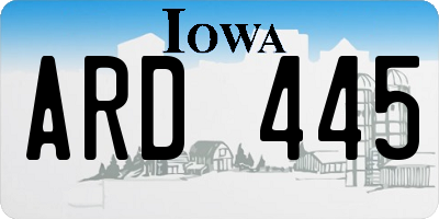 IA license plate ARD445