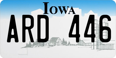 IA license plate ARD446