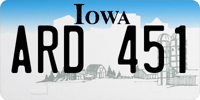 IA license plate ARD451