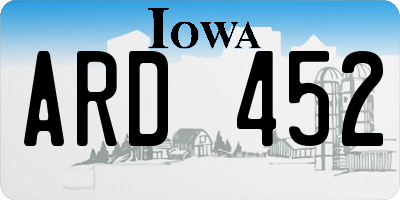 IA license plate ARD452