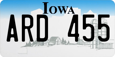 IA license plate ARD455